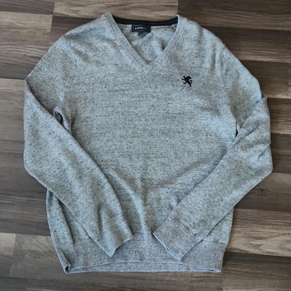 EXPRESS V-neck Gray Sweater Size Small